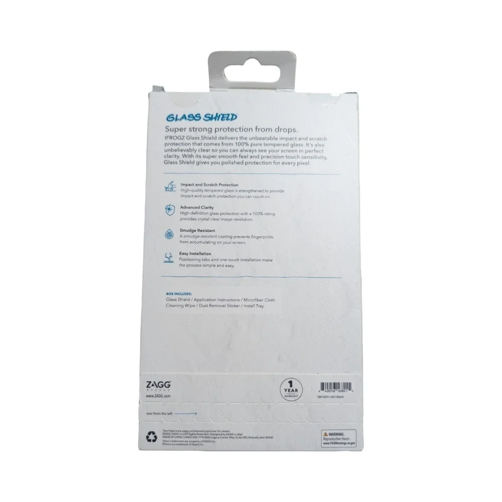 Aa9-N‎ Zagg Glass Shield Tempered Screen Protector iPhone 14 Plus/ 13 Pro Max